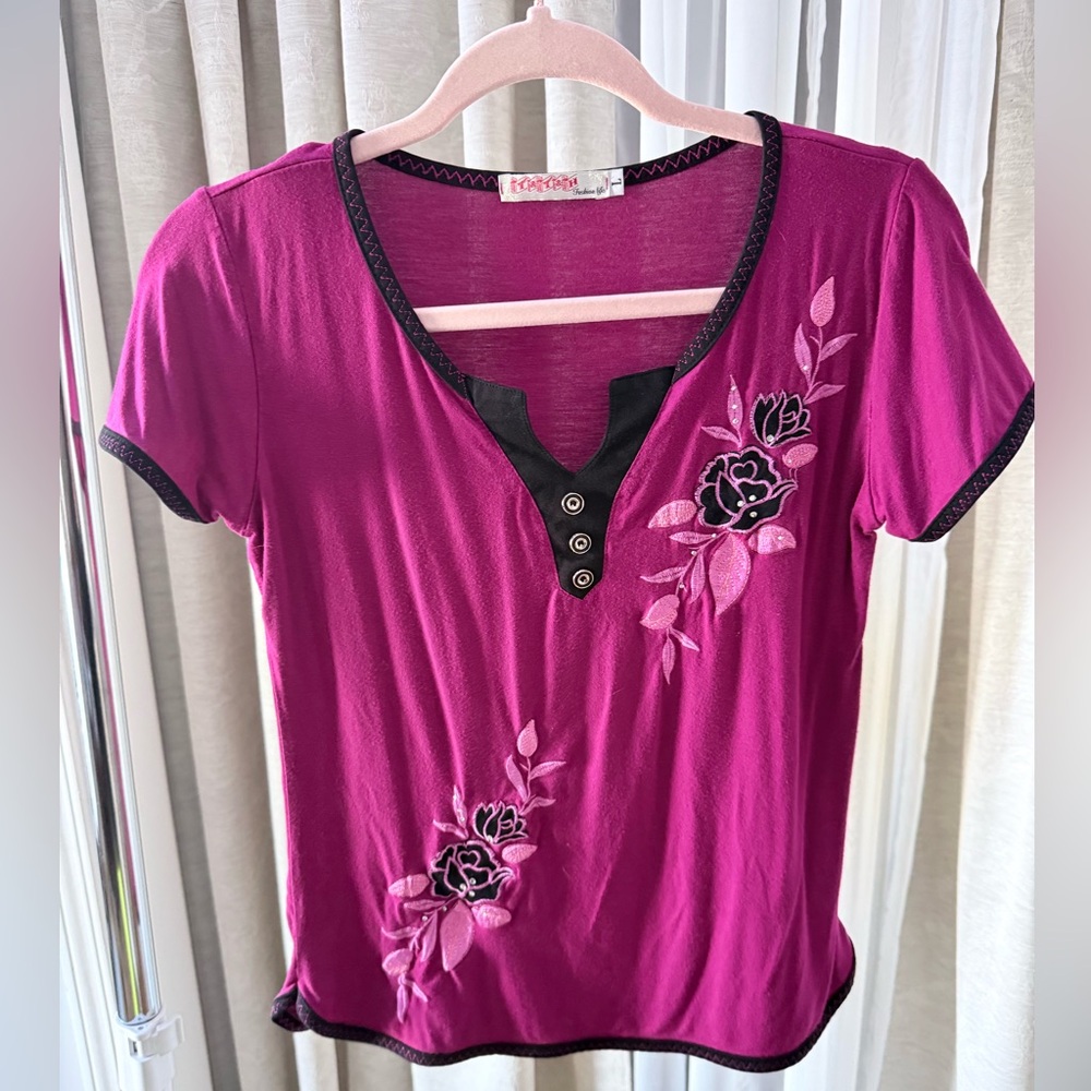 Purple Floral Women's Top